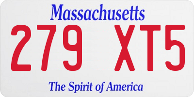 MA license plate 279XT5