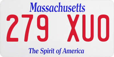 MA license plate 279XU0