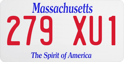 MA license plate 279XU1