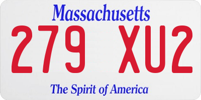 MA license plate 279XU2