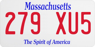 MA license plate 279XU5