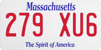 MA license plate 279XU6