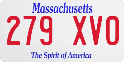 MA license plate 279XV0