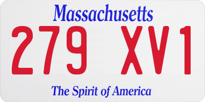 MA license plate 279XV1