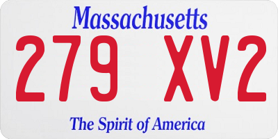 MA license plate 279XV2