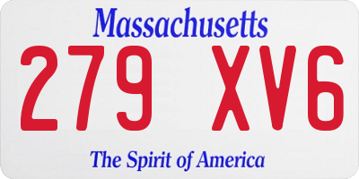 MA license plate 279XV6