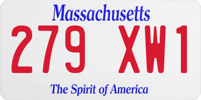 MA license plate 279XW1