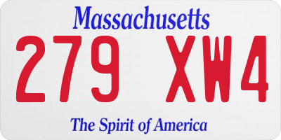 MA license plate 279XW4
