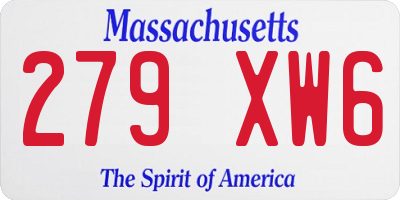 MA license plate 279XW6