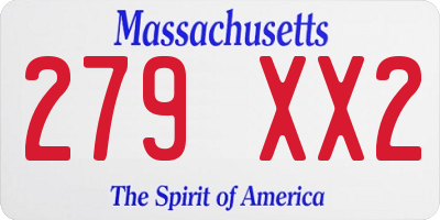 MA license plate 279XX2