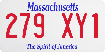 MA license plate 279XY1