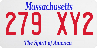 MA license plate 279XY2