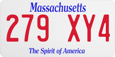 MA license plate 279XY4