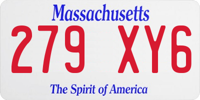 MA license plate 279XY6