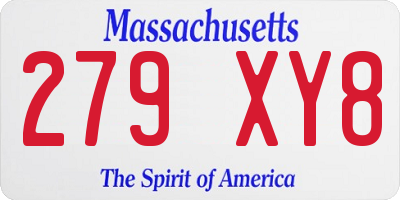MA license plate 279XY8