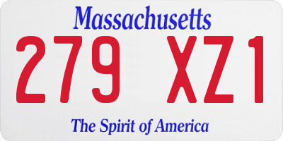 MA license plate 279XZ1