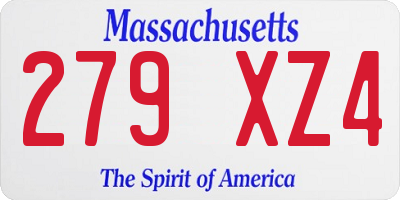 MA license plate 279XZ4