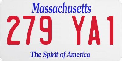 MA license plate 279YA1