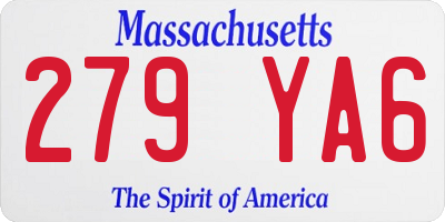 MA license plate 279YA6
