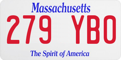 MA license plate 279YB0