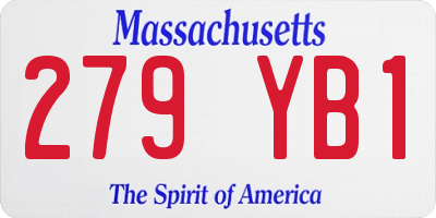 MA license plate 279YB1