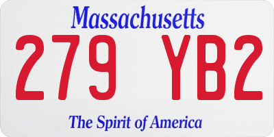 MA license plate 279YB2