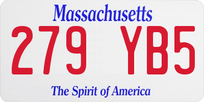 MA license plate 279YB5
