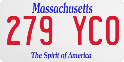 MA license plate 279YC0