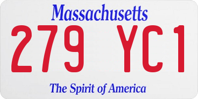 MA license plate 279YC1