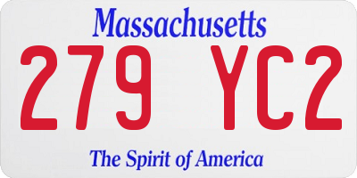MA license plate 279YC2