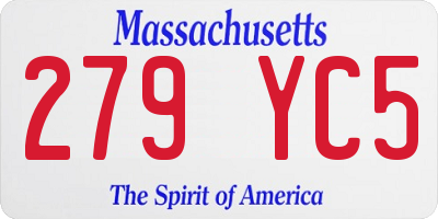 MA license plate 279YC5