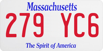 MA license plate 279YC6