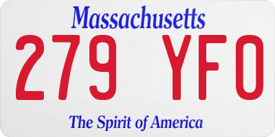 MA license plate 279YF0