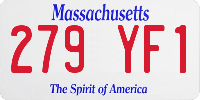 MA license plate 279YF1
