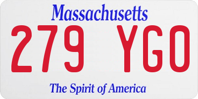 MA license plate 279YG0