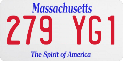 MA license plate 279YG1