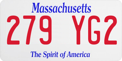 MA license plate 279YG2