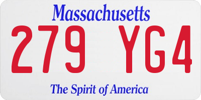 MA license plate 279YG4