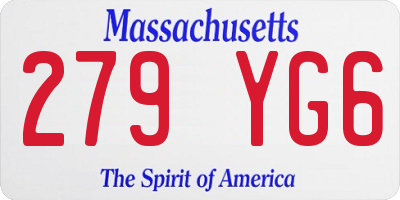 MA license plate 279YG6