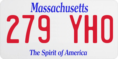 MA license plate 279YH0