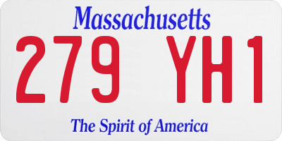 MA license plate 279YH1