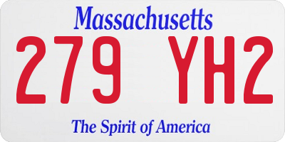 MA license plate 279YH2
