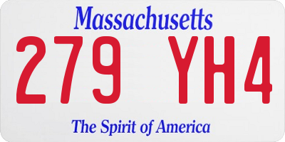 MA license plate 279YH4
