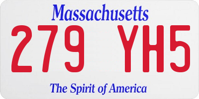 MA license plate 279YH5