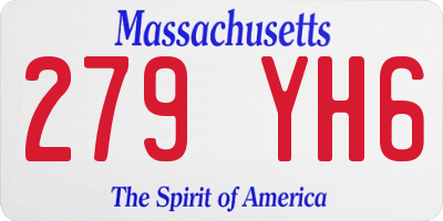MA license plate 279YH6