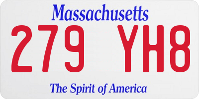MA license plate 279YH8
