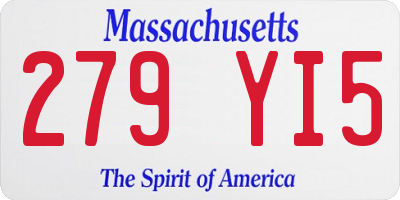MA license plate 279YI5