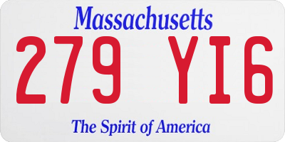 MA license plate 279YI6
