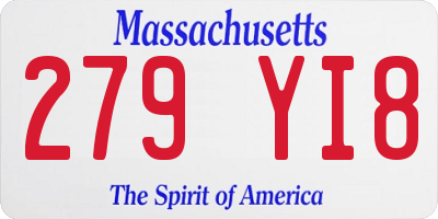 MA license plate 279YI8