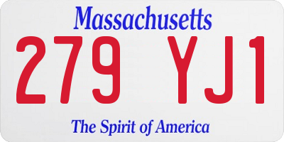 MA license plate 279YJ1
